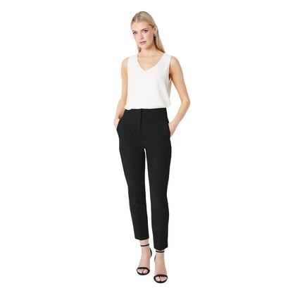 Black - Side - Maine Womens-Ladies Zip Detail Seams Trousers