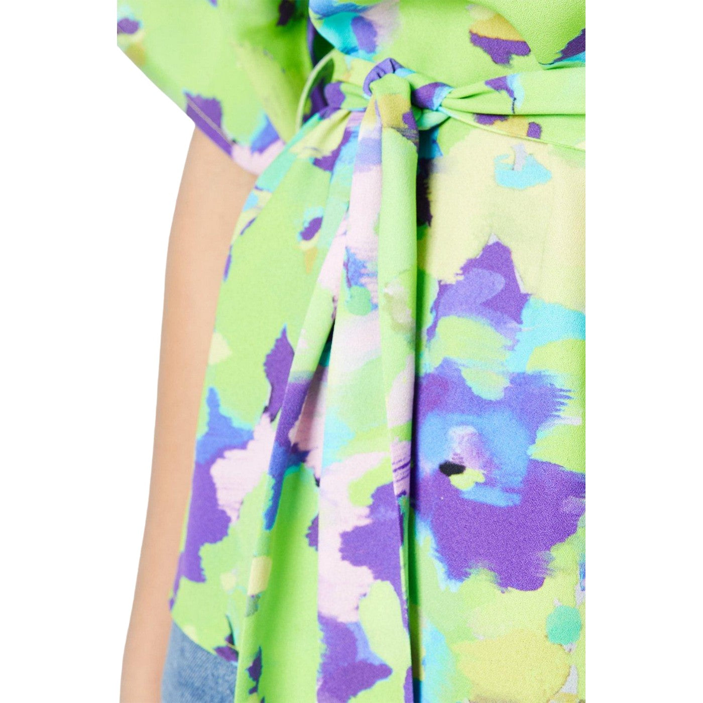 Multicoloured - Side - Principles Womens-Ladies Abstract Floral Belt Batwing Sleeve Top