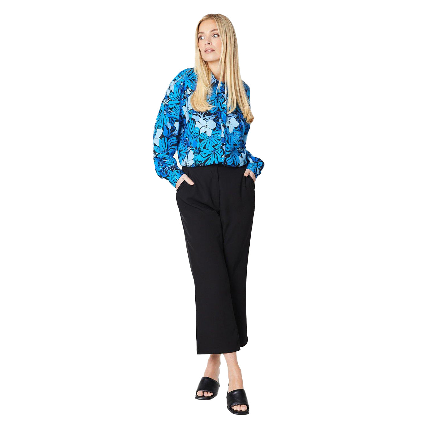 Blue - Lifestyle - Principles Womens-Ladies Floral Petite Shirt