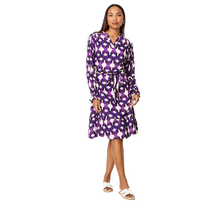 Purple - Lifestyle - Principles Womens-Ladies Abstract Belt Mini Dress