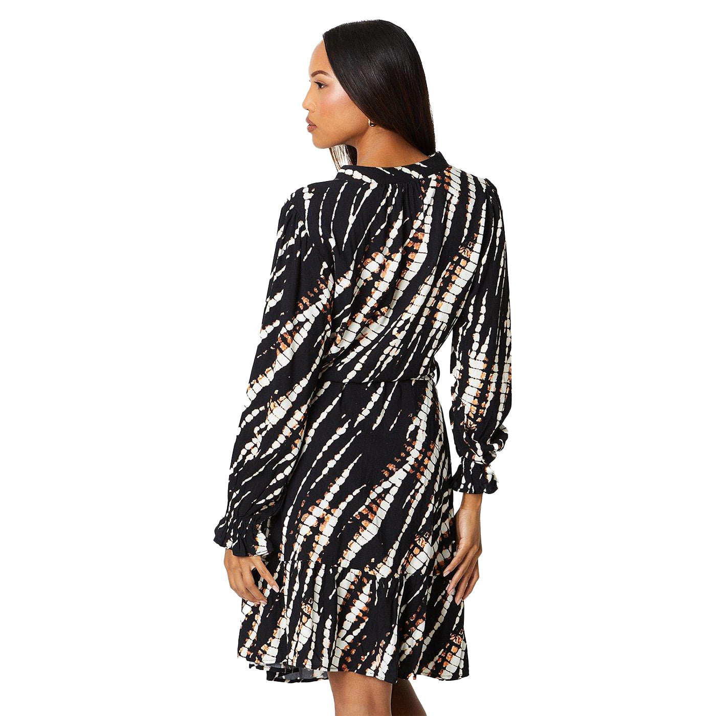 Black - Back - Principles Womens-Ladies Tie Dye Belt Mini Dress
