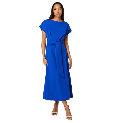 Cobalt - Front - Principles Womens-Ladies Waist Tie Midi Dress