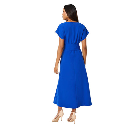 Cobalt - Back - Principles Womens-Ladies Waist Tie Midi Dress