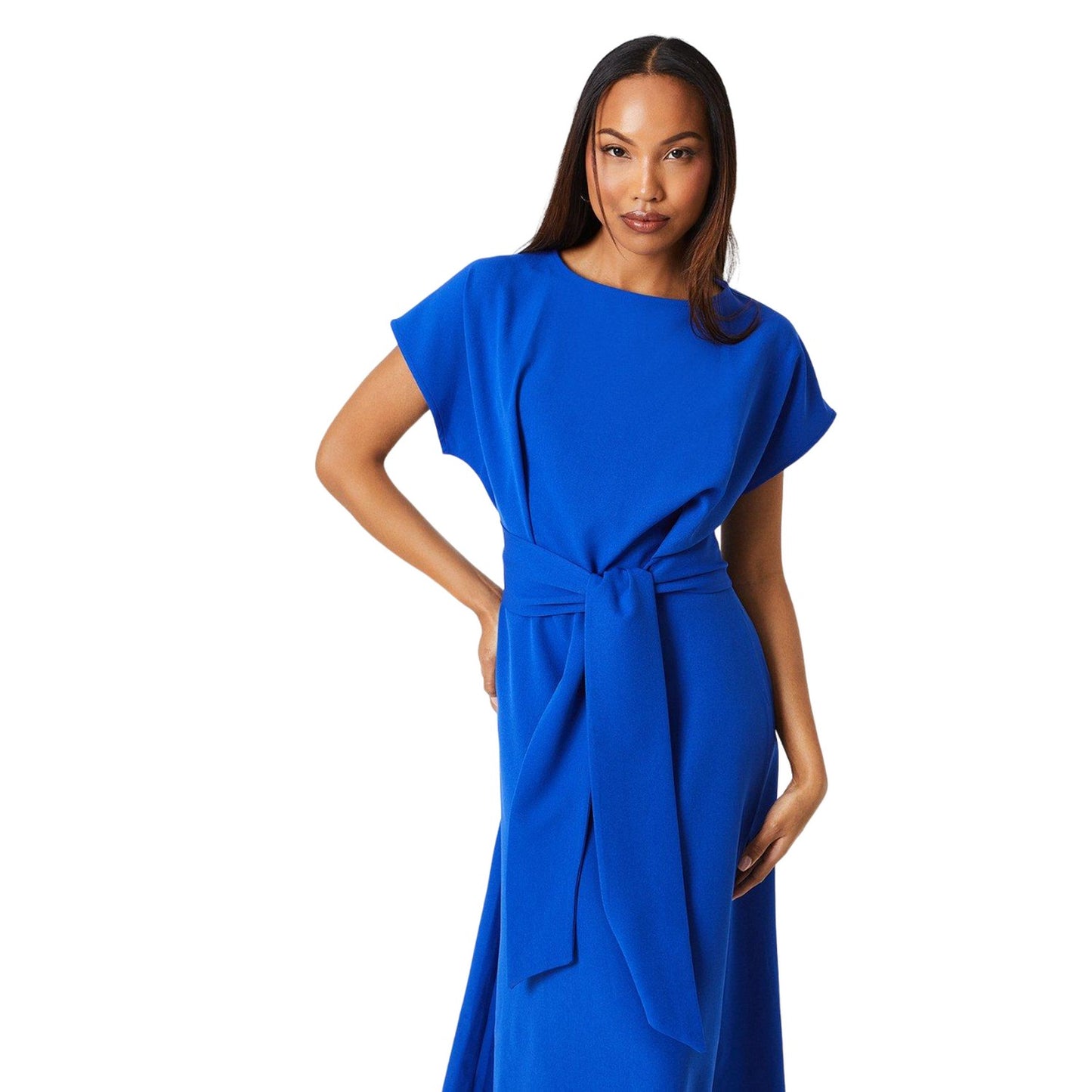 Cobalt - Side - Principles Womens-Ladies Waist Tie Midi Dress