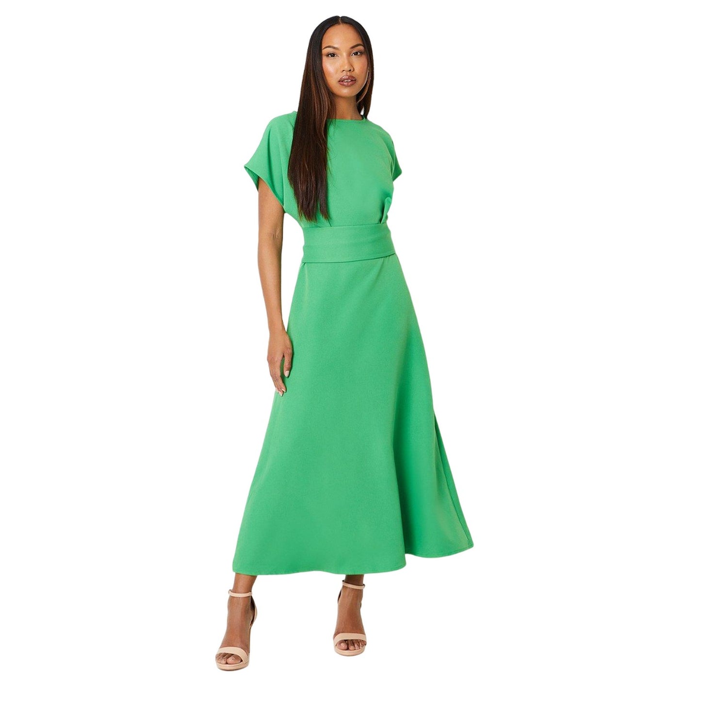 Green - Front - Principles Womens-Ladies Waist Tie Midi Dress