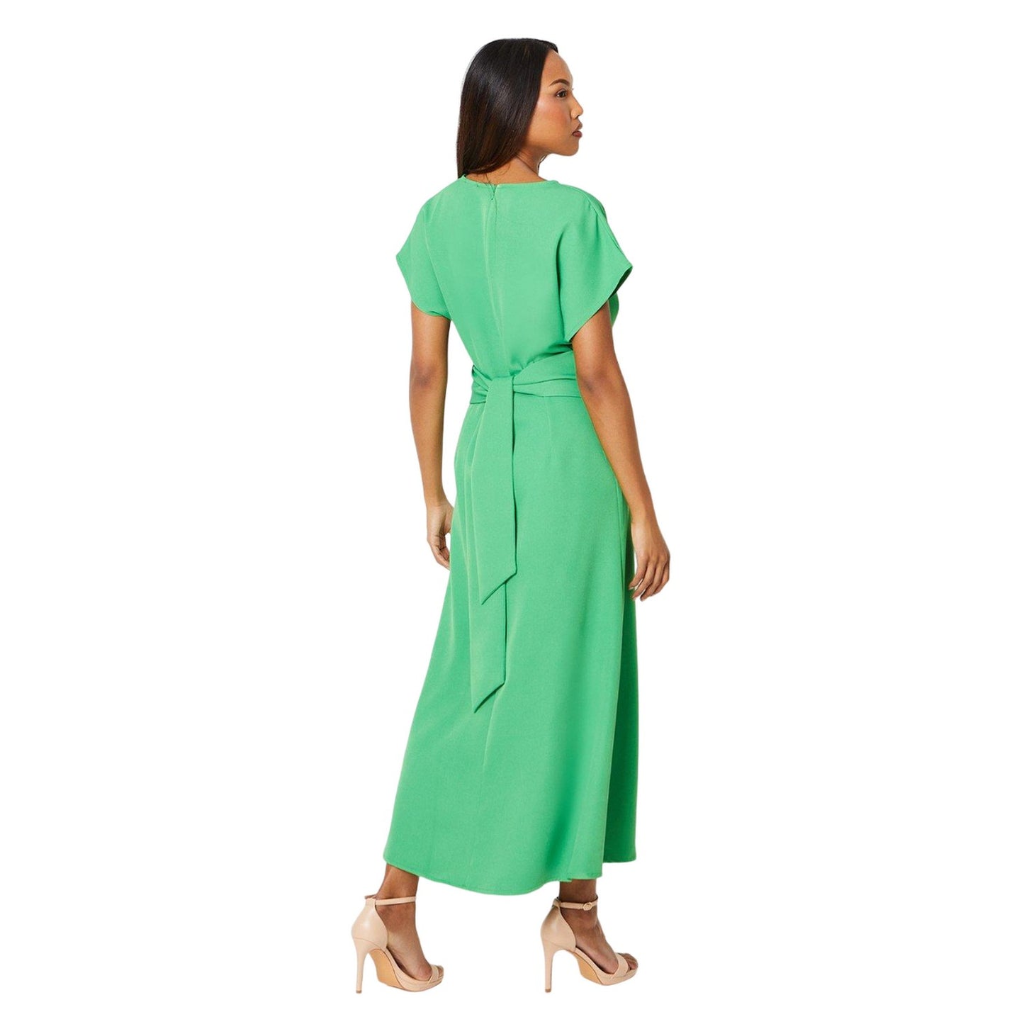 Green - Back - Principles Womens-Ladies Waist Tie Midi Dress