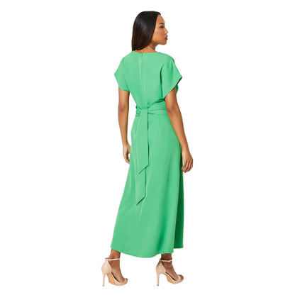 Green - Back - Principles Womens-Ladies Waist Tie Midi Dress