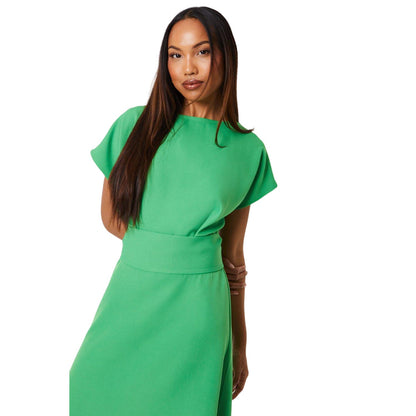 Green - Side - Principles Womens-Ladies Waist Tie Midi Dress