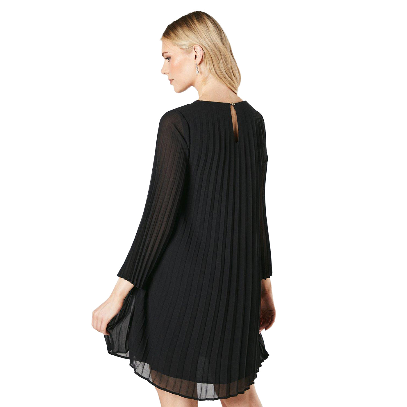 Black - Back - Principles Womens-Ladies Graduated Pleated Shift Dress