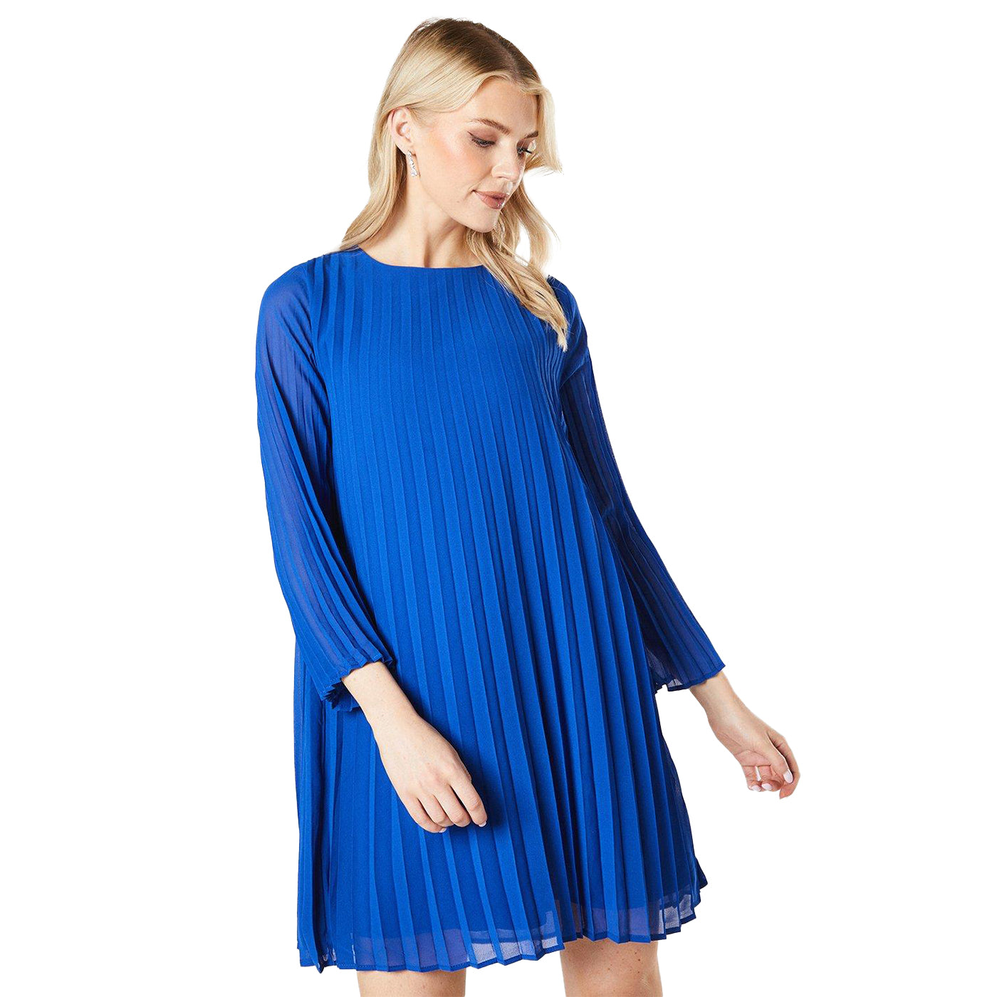 Cobalt - Front - Principles Womens-Ladies Graduated Pleated Shift Dress