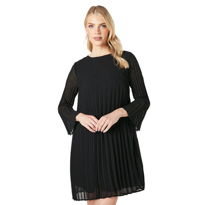 Black - Front - Principles Womens-Ladies Graduated Pleated Shift Dress