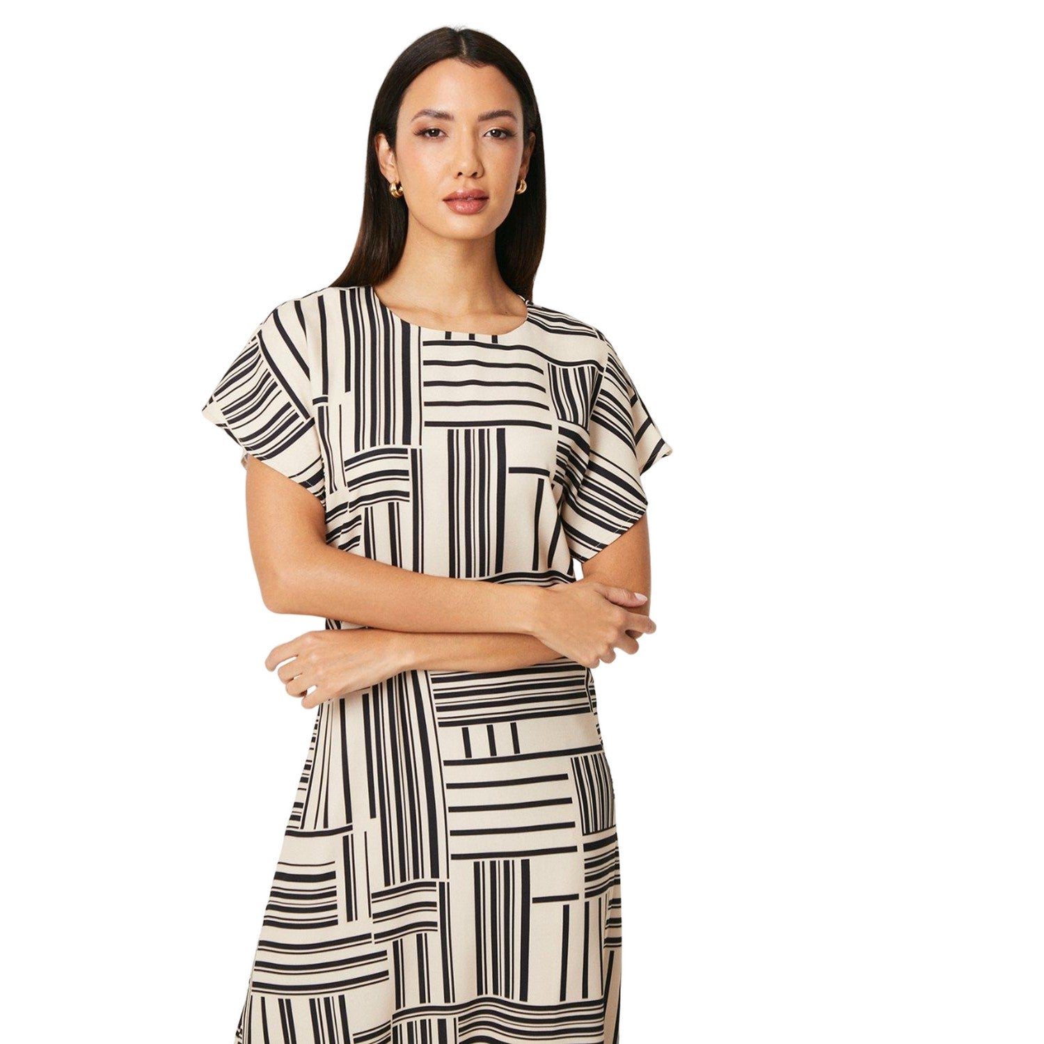 Monochrome - Side - Principles Womens-Ladies Geometric Midi Dress