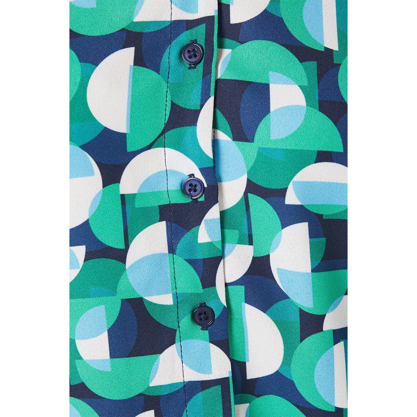 Green - Side - Principles Womens-Ladies Geometric Open Petite Shirt
