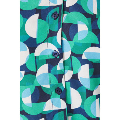 Green - Side - Principles Womens-Ladies Geometric Open Petite Shirt