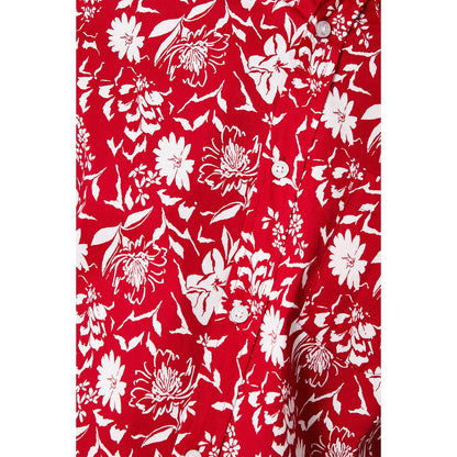 Red - Side - Maine Mens Floral Short-Sleeved Shirt