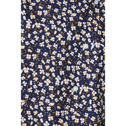 Navy - Side - Maine Mens Ditsy Floral Short-Sleeved Shirt