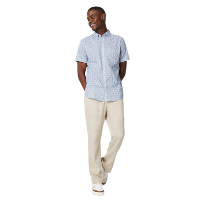 Airforce Blue - Side - Maine Mens Ikat Short-Sleeved Shirt