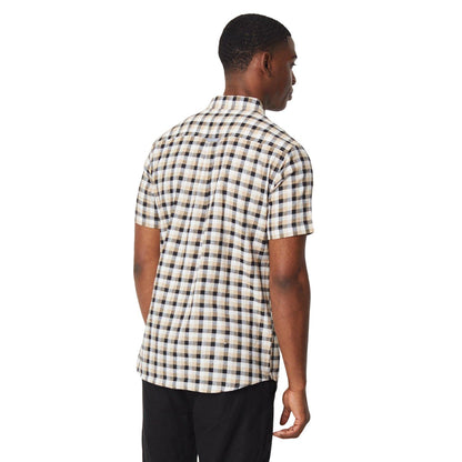 Black - Back - Maine Mens Box Check Short-Sleeved Shirt