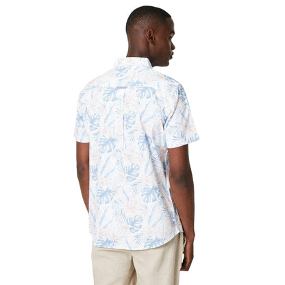 Light Blue - Back - Maine Mens Leaf Print Short-Sleeved Shirt