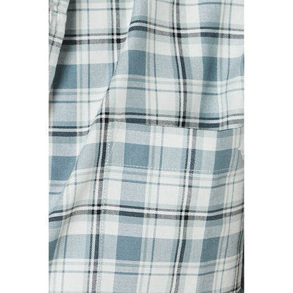 Light Grey - Side - Maine Mens Checked Oxford Short-Sleeved Shirt