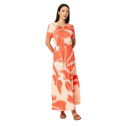 Neutral - Front - Principles Womens-Ladies Tie Dye Waist Tie Maxi Dress