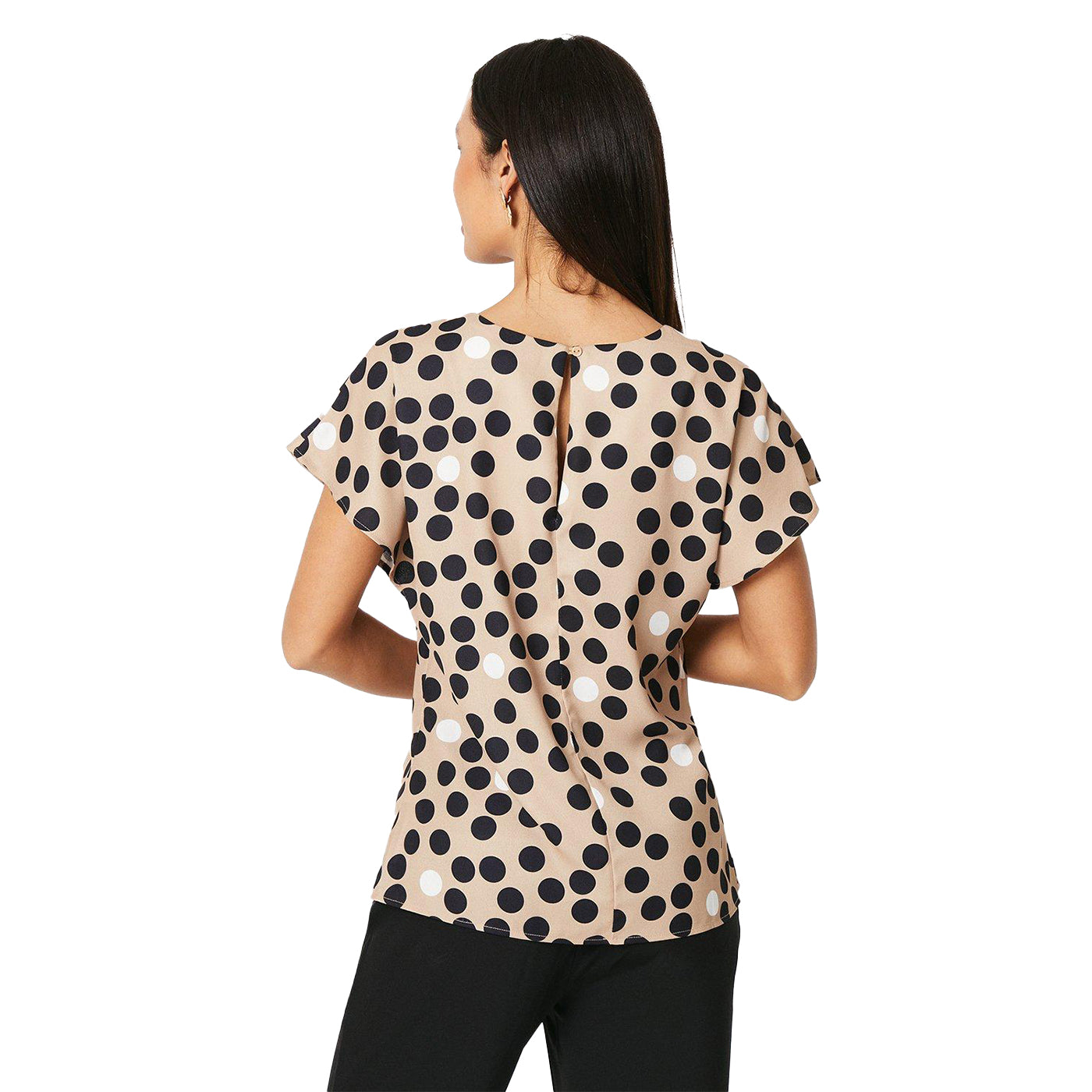 Neutral - Back - Principles Womens-Ladies Spotted Short-Sleeved Top