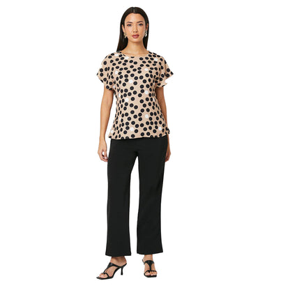 Neutral - Lifestyle - Principles Womens-Ladies Spotted Short-Sleeved Top