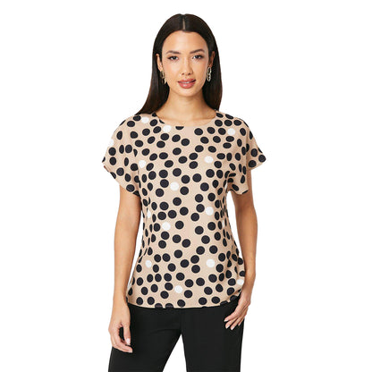 Neutral - Front - Principles Womens-Ladies Spotted Short-Sleeved Top