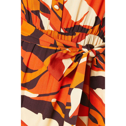 Rust - Side - Principles Womens-Ladies Printed Wrap Midi Dress