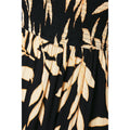 Black - Side - Principles Womens-Ladies Leaf Print Shirred Midi Dress