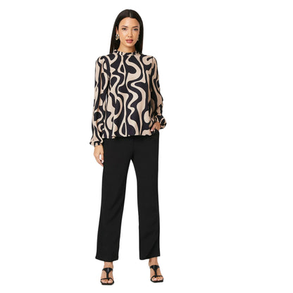 Neutral - Lifestyle - Principles Womens-Ladies Geometric Blouson Sleeve Top