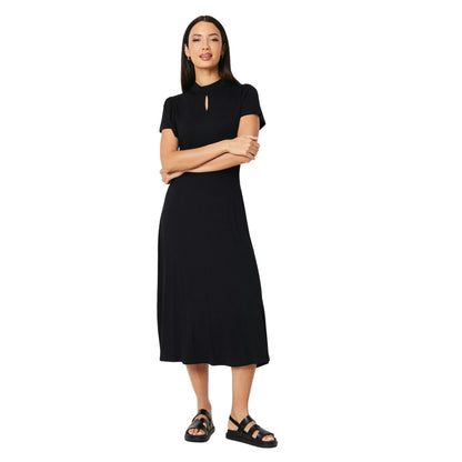 Black - Front - Principles Womens-Ladies Jersey Angel Sleeve Midi Dress