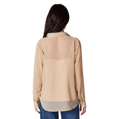 Stone - Back - Principles Womens-Ladies Embellished Collared Shirt