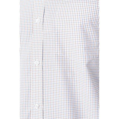 Tan - Side - Maine Mens Tattersall Check Long-Sleeved Shirt