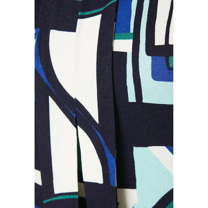Green - Side - Principles Womens-Ladies Geometric Jersey Tie Neck Midi Dress