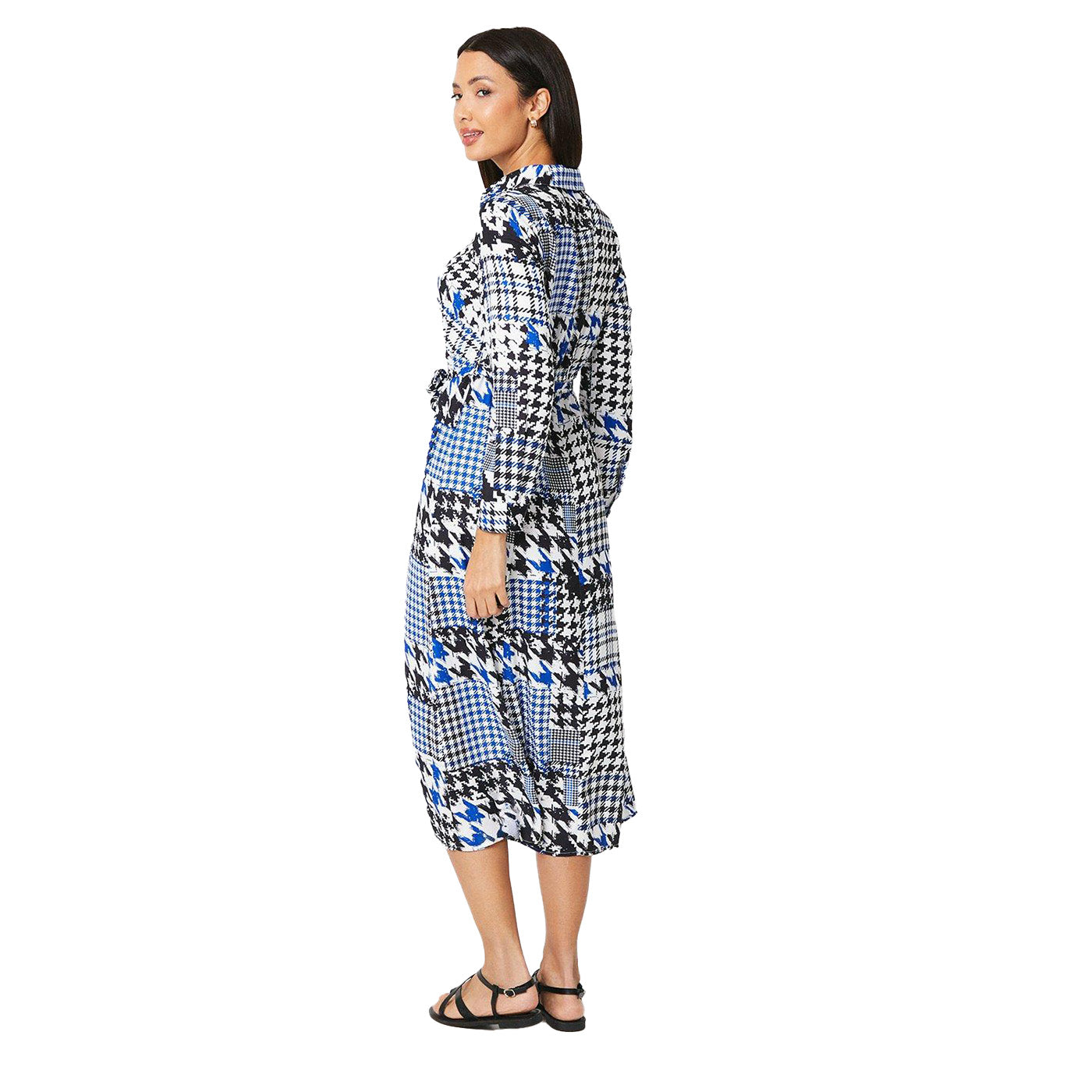 Monochrome - Back - Principles Womens-Ladies Multi Pattern Petite Midi Dress