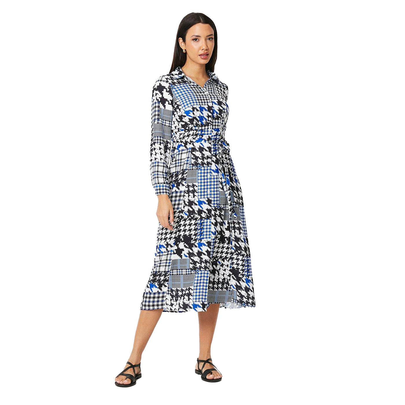 Monochrome - Front - Principles Womens-Ladies Multi Pattern Petite Midi Dress