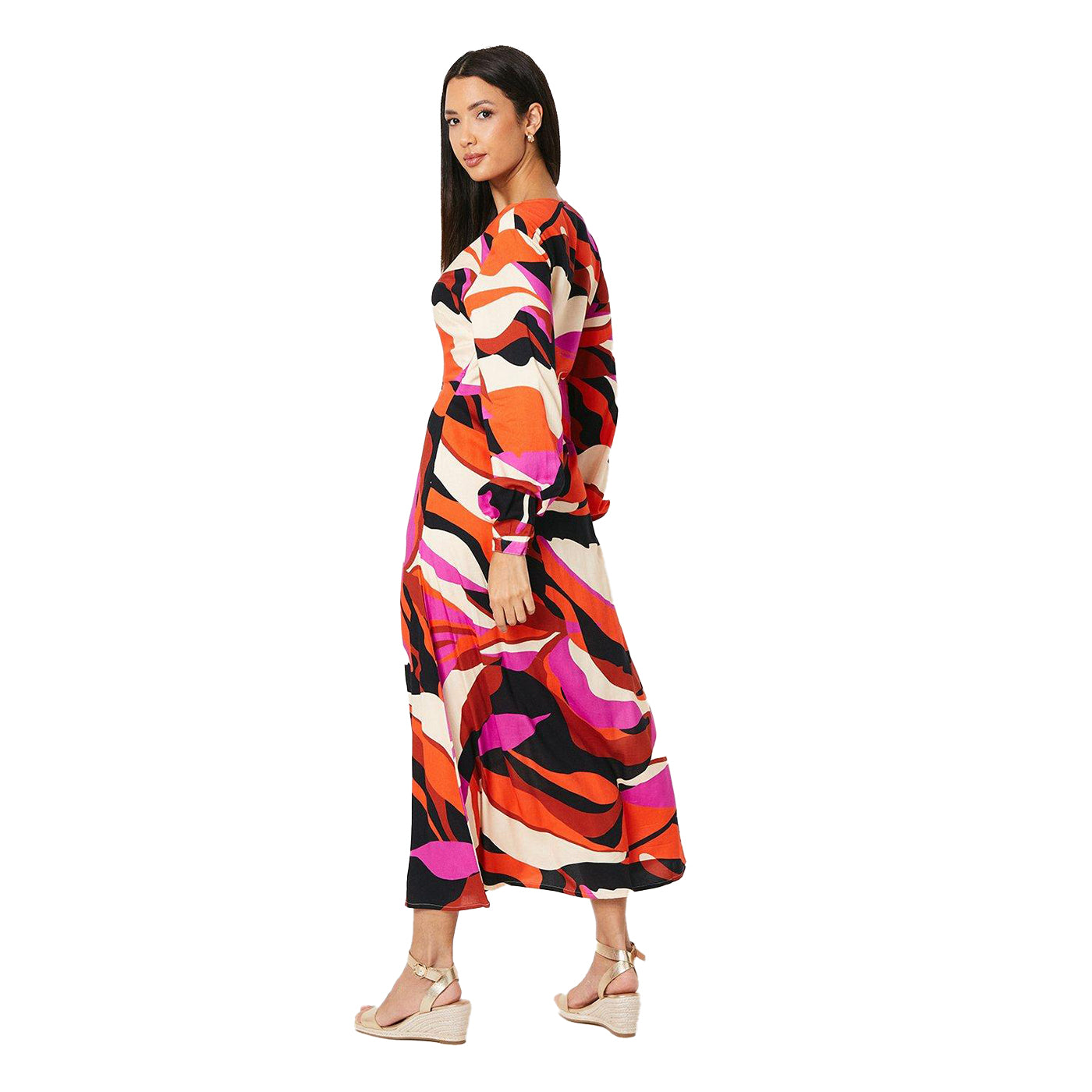 Multicoloured - Back - Principles Womens-Ladies Abstract Volume Maxi Dress