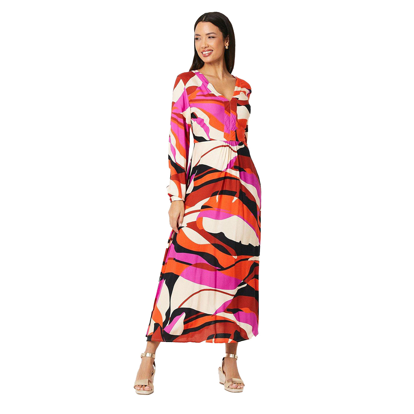 Multicoloured - Front - Principles Womens-Ladies Abstract Volume Maxi Dress