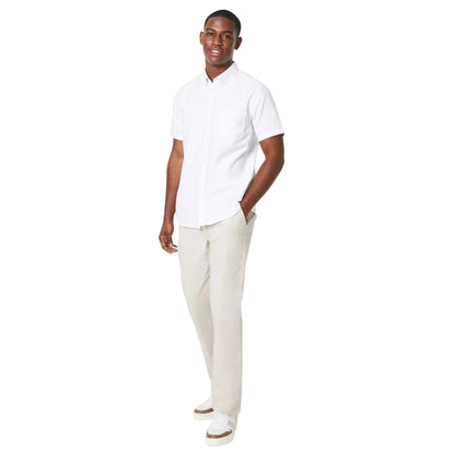 White - Side - Maine Mens Geometric Short-Sleeved Shirt