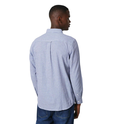 Navy - Back - Maine Mens Gingham Check Long-Sleeved Shirt