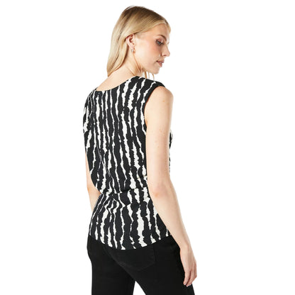 Black - Back - Principles Womens-Ladies Vertical Drape Detail Top