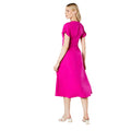 Pink - Back - Principles Womens-Ladies Pleat Front Midi Dress