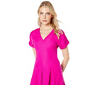 Pink - Side - Principles Womens-Ladies Pleat Front Midi Dress