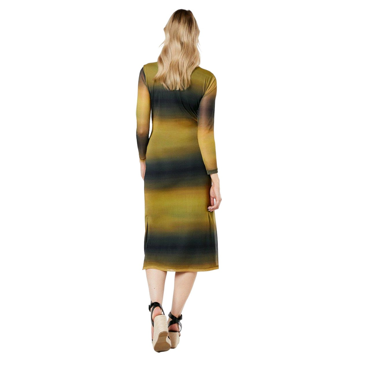 Multicoloured - Back - Principles Womens-Ladies Ombre Mesh Ring Detail Midi Dress