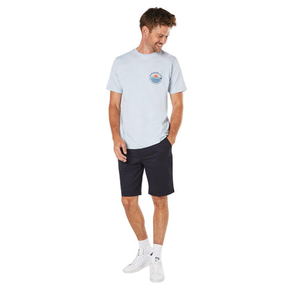 Light Blue - Side - Maine Mens Paradise Life Chest Print T-Shirt