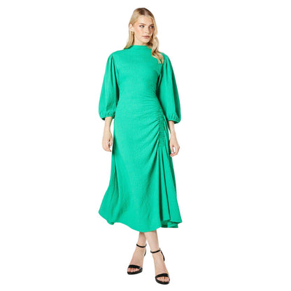 Green - Front - Principles Womens-Ladies Ruched Jersey Textured Midi Dress