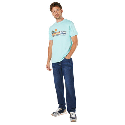 Turquoise - Side - Maine Mens Ocean Pacific Printed T-Shirt