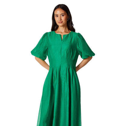 Green - Lifestyle - Principles Womens-Ladies Organza Pleated Midi Dress