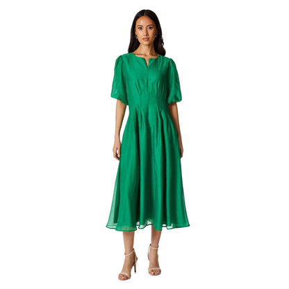 Green - Front - Principles Womens-Ladies Organza Pleated Midi Dress